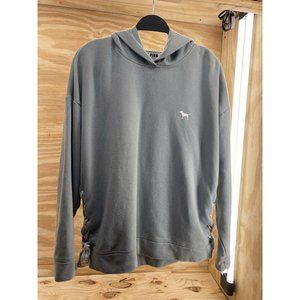 Victorias Secret Pink Side Lace Pullover Hoodie Grey Sz Med